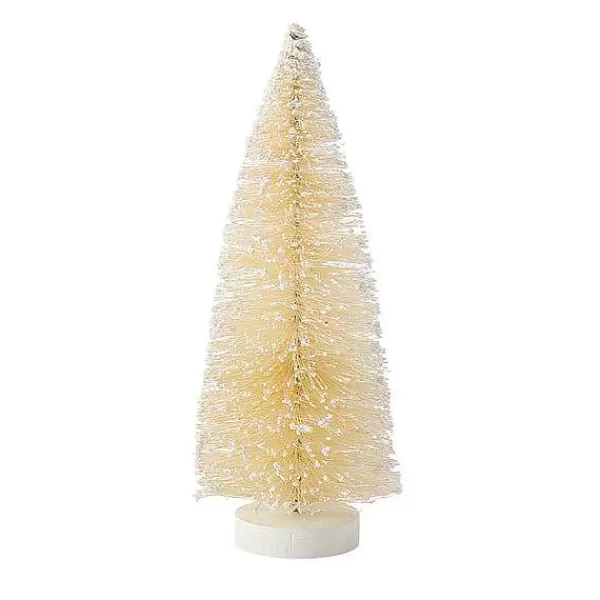 Department 56 Christmas Basics<Cream Tree With Snow Glitter