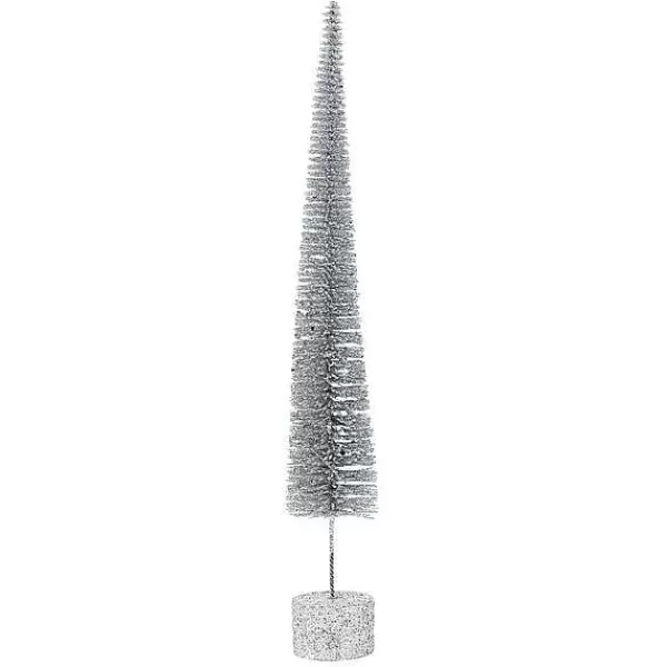 Department 56 Christmas Basics<Med. Silver Glitter Spike Tree