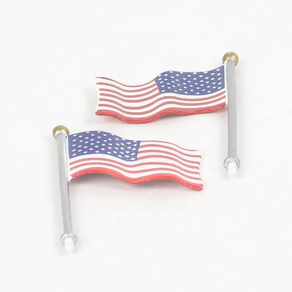 Department 56 Replacement Parts<Nascar Cafe Set Of 2 American Flags