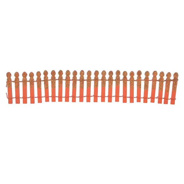 Department 56 Village Halloween Accessories<Pumpkin Orange Glitter Fence