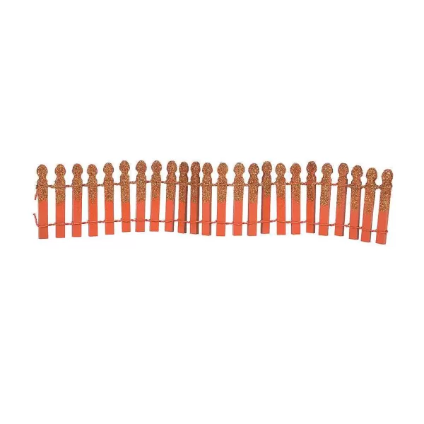 Department 56 Village Halloween Accessories<Pumpkin Orange Glitter Fence