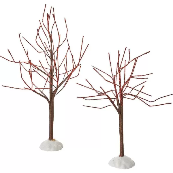 Department 56 Village Accessories<Red Sparkle Trees, Set Of 2