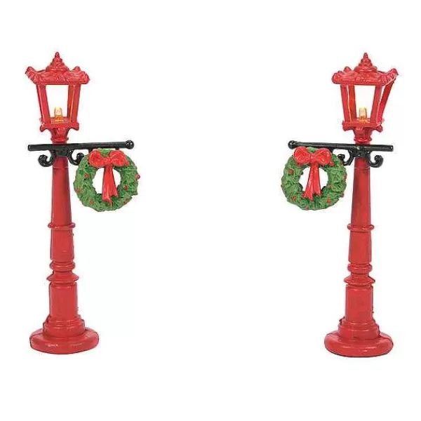 Department 56 Village Accessories<Red With Greens Street Lights