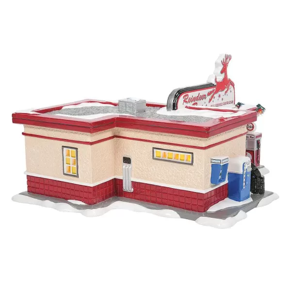 Department 56 Original Snow Village<Reindeer Gas Station