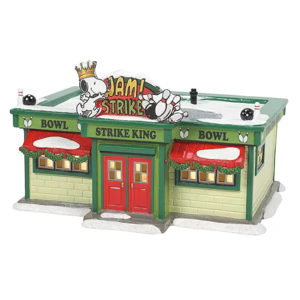 Department 56 Peanuts Village<Strike King Bowling Alley